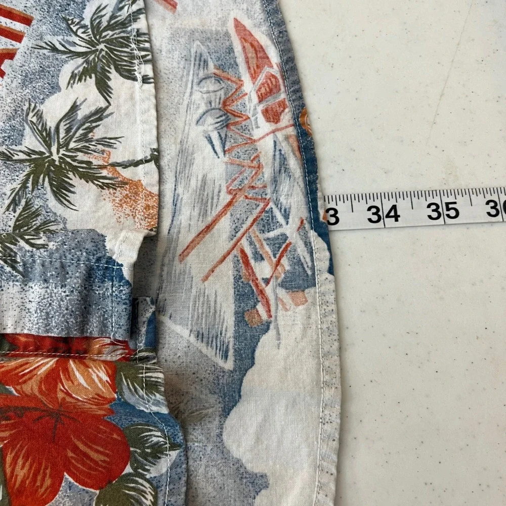 Island Soul Mens XL Aloha Hawaii Biplane Tropical Print Cotton Button Down Shirt